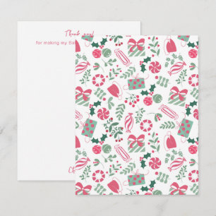 Feestelijk Kerst Baby shower Bedankkaart