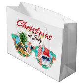 Feestelijk Kerst Juli Strand Groot Cadeauzakje (Achterkant Gekanteld)