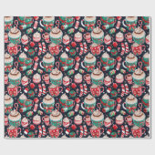 Feestelijk Kerst Snoep Cadeaupapier (Vlak)