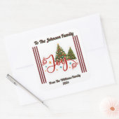 Feestelijk Kerst sticker met bomen (Envelop)