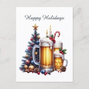 Feestelijk kerstbier aanpasbaar feestdagenkaart