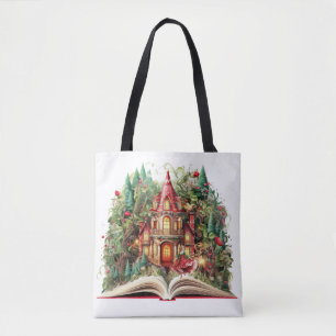 Feestelijk kerstboek ontwerp draagtas