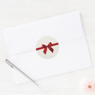 FEESTELIJK KERSTFEEST leuk elegant rode lint strik Ronde Sticker
