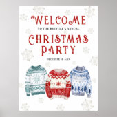 Feestelijk kerstfeest welkomstbord poster (Voorkant)