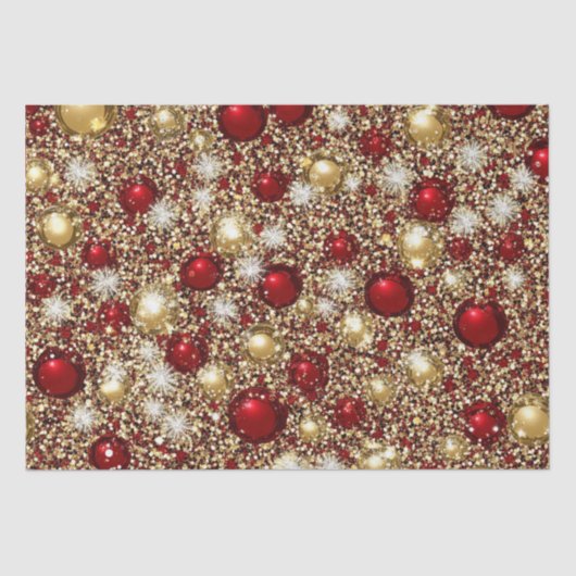Feestelijk kerstglitterpatroon tissuepapier (Voorkant)