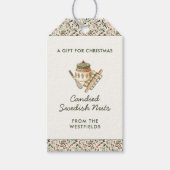 Feestelijk Kerstgroen Rode bessen Eten Cadeaulabel (Voorkant)