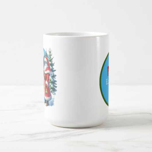 Feestelijk Kersthert Kerstman toevoegen monogram Koffiemok (Center)