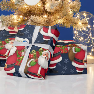 Feestelijk kerstinpakpapier met Sinterklaas, Cadeaupapier