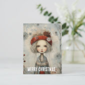 Feestelijk Kerstmeisje Briefkaart (Staand voorkant)