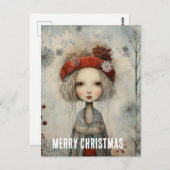 Feestelijk Kerstmeisje Briefkaart (Voorkant / Achterkant)