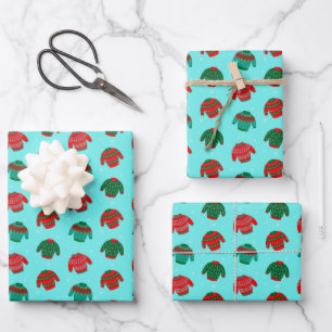 Feestelijk Kerstmis Horrorsweater Patroon Cadeau Inpakpapier Vel
