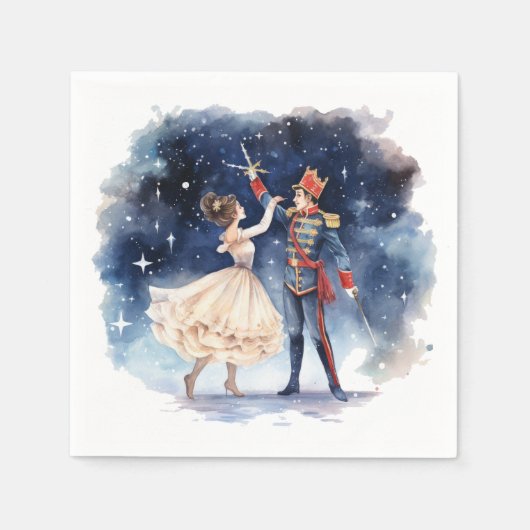 Feestelijk kerstnotenkrakerfeest servet (Voorkant)