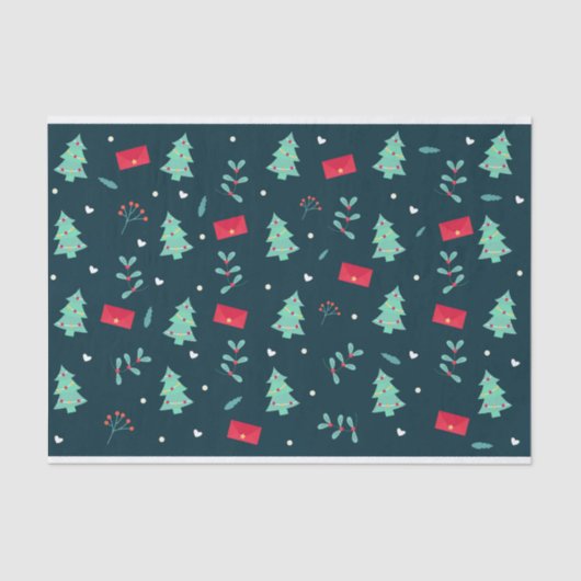 feestelijk kerstpatroon in rood en groen tissuepapier (Voorkant)