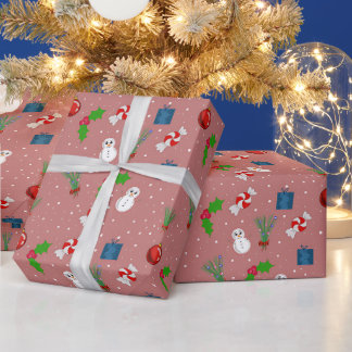 Feestelijk kerstpatroon inpakpapier | Schattige sn
