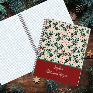 Feestelijk kerstpatroon recept notitieboek