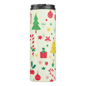 feestelijk kerstpatroon thermosbeker (Achterkant)
