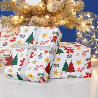 Feestelijk Kerstvakantiepatroon Cadeaupapier