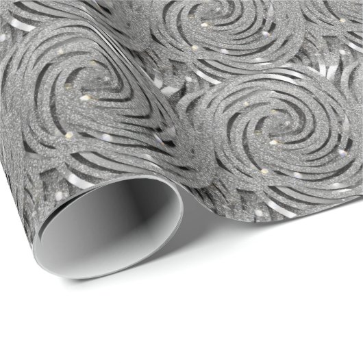 Feestelijk kerstzilver cadeaupapier (Rol Hoek)