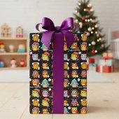 Feestelijk & Leuk Santa Owl Inpakpapier