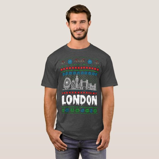 Feestelijk Londen Verenigd Koninkrijk Lelijke Kers T-shirt (Voorkant volledig)