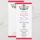 Feestelijk Mexicaans Bloemig Huwelijksprogramma Programma (Voorkant / Achterkant)