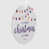 Feestelijk Mijn eerste kerst als oma paars Ornament (voorkant)