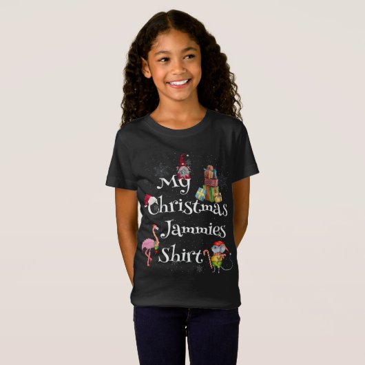Feestelijk Mijn Kerstmis Jammies Pyjama Grappig Ke T-shirt (Voorkant volledig)