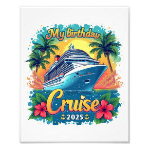 Feestelijk mijn verjaardag Cruise Ship Party 2025 Foto Afdruk