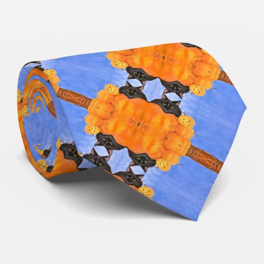 Feestelijk Modern Halloween Zijdepatroon Stropdas (Opgerold)