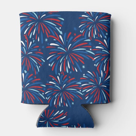 Feestelijk modern vuurwerk, aangepaste tekst 4 jul blikjeskoeler (Achterkant)