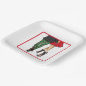 Feestelijk paar kerstfeest papieren bordje (Gebogen)