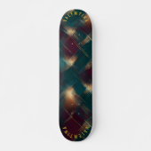 Feestelijk Plaid Design met Gouden Hoogtepunten Skateboard (Voorkant)