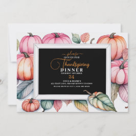 Feestelijk Pompoen Lijst Thanksgiving Diner Kaart