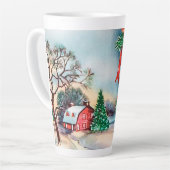Feestelijk retro kerst  boerderij latte mok (Linkerhoek)