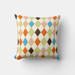 Feestelijk Retro Pastel Diamant Patroon Kussen