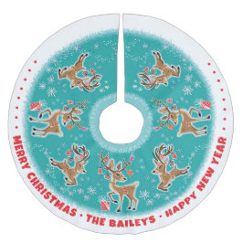  feestelijk retro rendier kerstboom rok