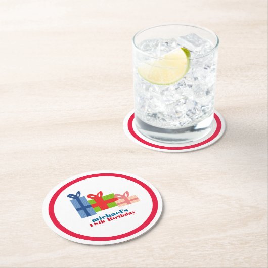 feestelijk ronde kartonnen onderzetter (Insitu)