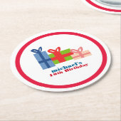 feestelijk ronde kartonnen onderzetter (Gebogen)