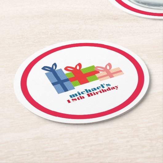 feestelijk ronde kartonnen onderzetter (Gebogen)