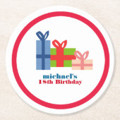 feestelijk ronde kartonnen onderzetter (Voorkant)