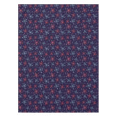 Feestelijk rood, blauw en zilver vuurwerk ontwerp tafelkleed (Voorkant)