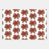 Feestelijk rood en goud kerstboog patroon inpakpapier vel (Voorkant 2)