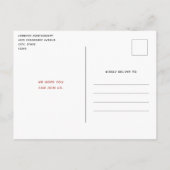 Feestelijk rood en goud Kerstmis Bow Party Uitnodiging Briefkaart (Achterkant)