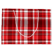 Feestelijk rood en wit geruit groot cadeauzakje (Achterkant)