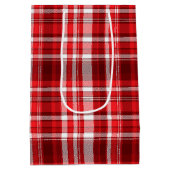 Feestelijk rood en wit geruit medium cadeauzakje (Achterkant)