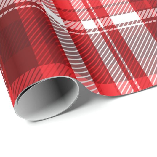 Feestelijk rood en wit geruite inpakpapier (Rol Hoek)