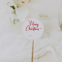 Feestelijk rood script Vrolijk kerstcadeau
