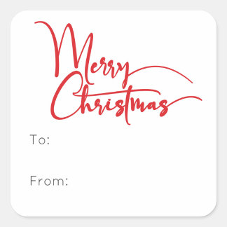 Feestelijk rood script Vrolijk Kerstfeest tot Van Vierkante Sticker