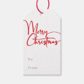 Feestelijk rood script Vrolijk kerstfeest van en n Cadeaulabel (Voorkant)