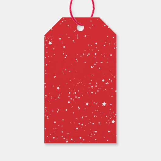 Feestelijk rood script Vrolijk kerstfeest van en n Cadeaulabel (Achterkant)